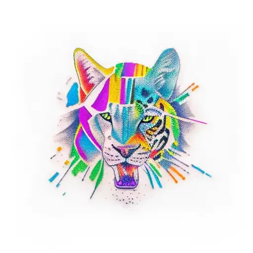 Celebrate my family of 3 with a new-school tattoo featuring a collage of animals representing each family member tattoo design idea