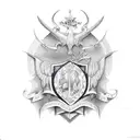 mix features  of the McLaughlin and o Donnell family crest without crest tattoo design idea