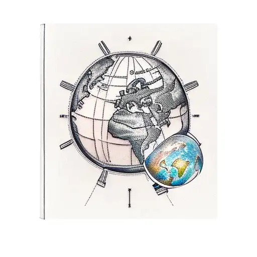 A stack of books with travel destinations as their titles tattoo design idea