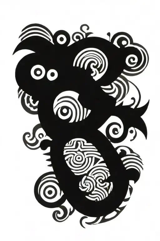 Maori tribe pattern inspired tattoo design idea