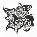 Maori tribe pattern tattoo design idea