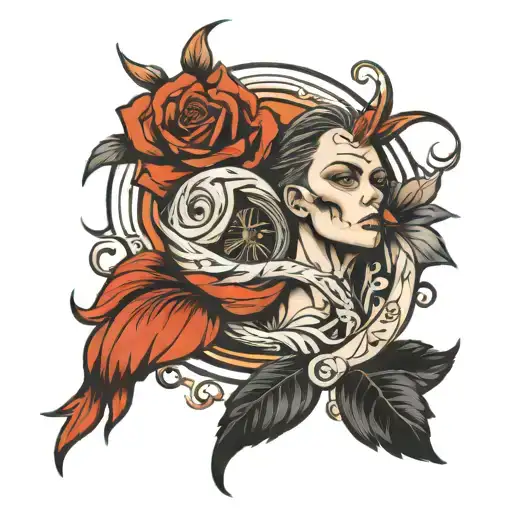 soul leaving the body tattoo design idea