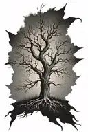 leafless tree tattoo design idea