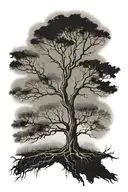 leafless tree tattoo design idea