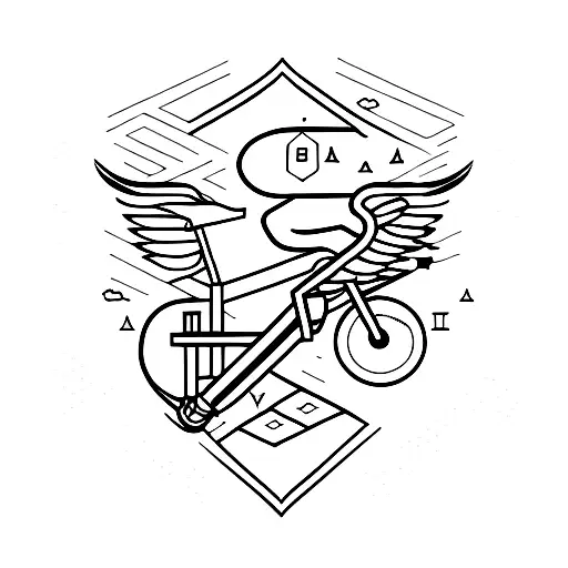 Scales of justice with a roller skate tattoo design idea