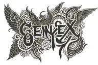 Gen X 1976 written tattoo design idea