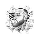mac miller playing chess tattoo design idea