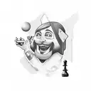 mac miller playing chess tattoo design idea