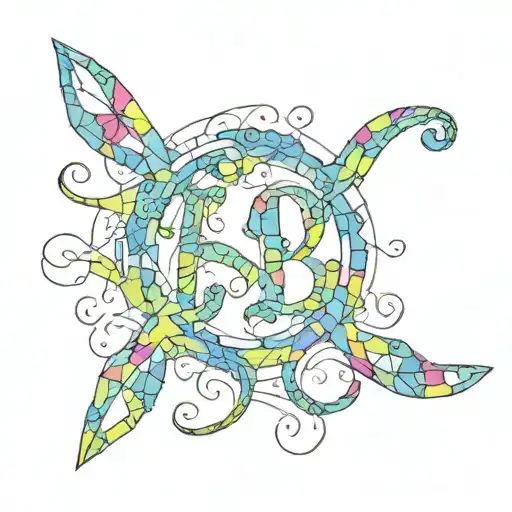 LSD letters made into symbol tattoo design idea