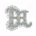 LSD letters made into symbol tattoo design idea