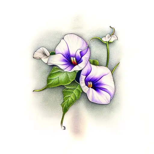 morning glory with words Matthew 28:20 tattoo design idea