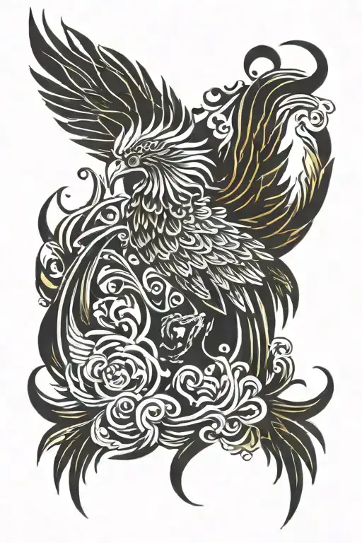 Phoenix, bright neo-traditional style, on the forearm tattoo design idea