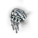 half Skeleton hand  tattoo design idea