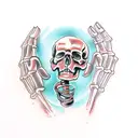 half Skeleton hand  tattoo design idea