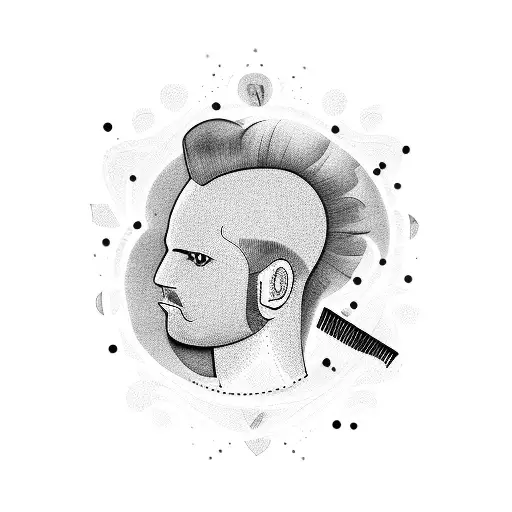 Barber tools tattoo design idea