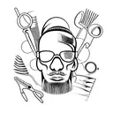 Barber tools tattoo design idea