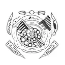 Barber tools tattoo design idea