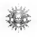 A dynamic tattoo design featuring Luffy in all gears from One Piece tattoo design idea