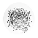 A dynamic tattoo design featuring Luffy in all gears from One Piece tattoo design idea