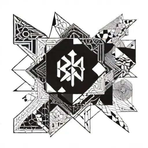 A geometric pattern inspired by the intricate designs found in Destiny 2 armor sets tattoo design idea