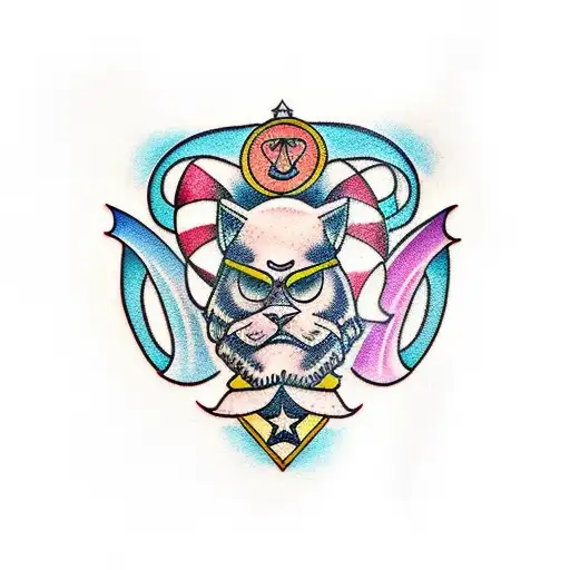 70s retro lines tattoo design idea