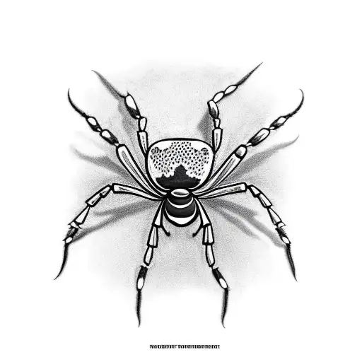 black widow spider eating roach tattoo design idea