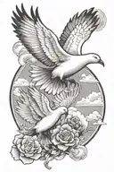 i want a tattoo i want this name on my arm 克里斯 and doves and clouds on my arm tattoo design idea