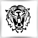 Tiger open mouth  tattoo design idea