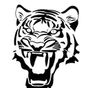 Tiger open mouth  tattoo design idea