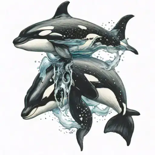 orca and beluga whale ying yang realistic tattoo tattoo design idea