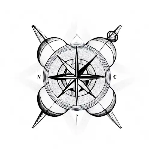 A cricket ball merging into a compass, symbolizing the client's love for both cricket and travel tattoo design idea