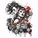 broadway, theater, acting tattoo design idea