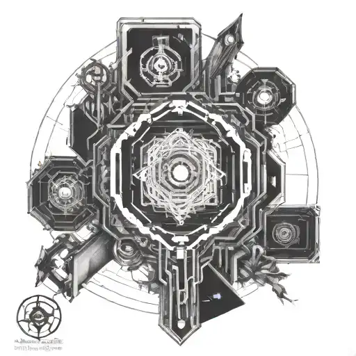 cyber realism blackwork tattoo tattoo design idea