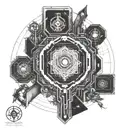 cyber realism blackwork tattoo tattoo design idea