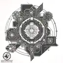 cyber realism blackwork tattoo tattoo design idea