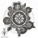 cyber realism blackwork tattoo tattoo design idea