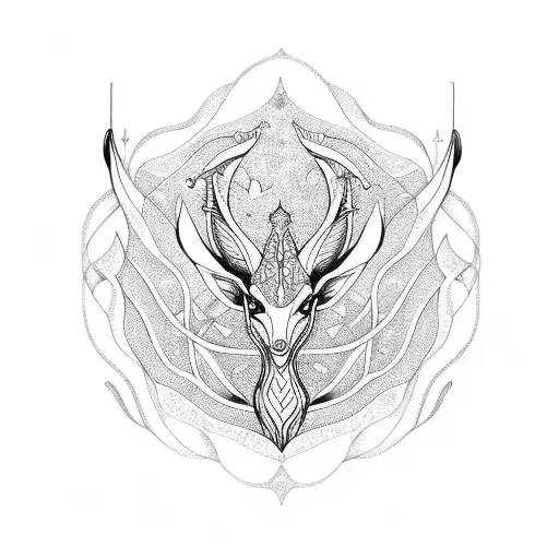 gazelle aquarius chevron tattoo design idea