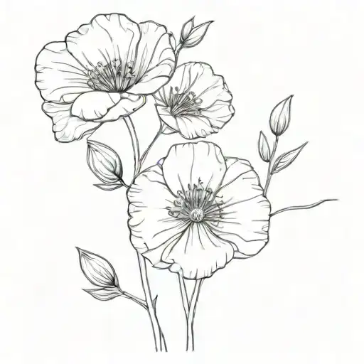 buttercup flowers with different angles like a bouquet   tattoo design idea