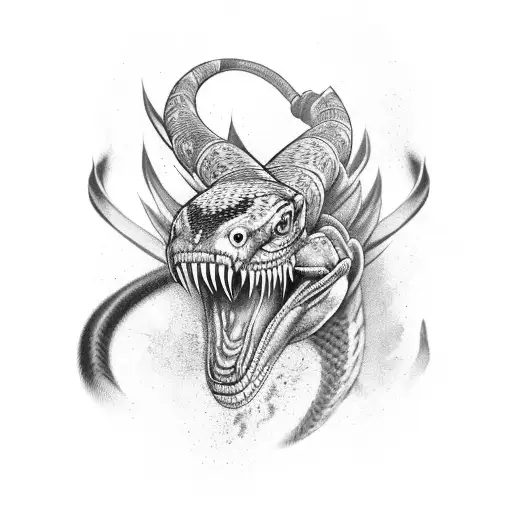 king cobra attacking chest arm sleeve tattoo design idea