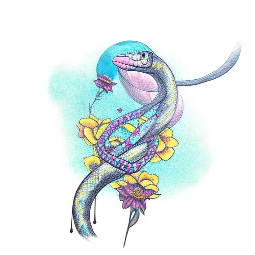 Feminine energy, arm sleeve, tattoo, landscape, nature,flowers,snake,crows tattoo design idea