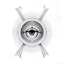 ankh symbol with eye of Horus the eye being a ying and Yang symbol  tattoo design idea