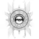 ankh symbol with eye of Horus the eye being a ying and Yang symbol  tattoo design idea