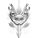 Knife with crying eyes tattoo design idea