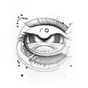 Knife with crying eyes tattoo design idea