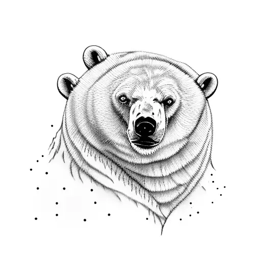 polar bear walking with bear in paw tattoo design idea