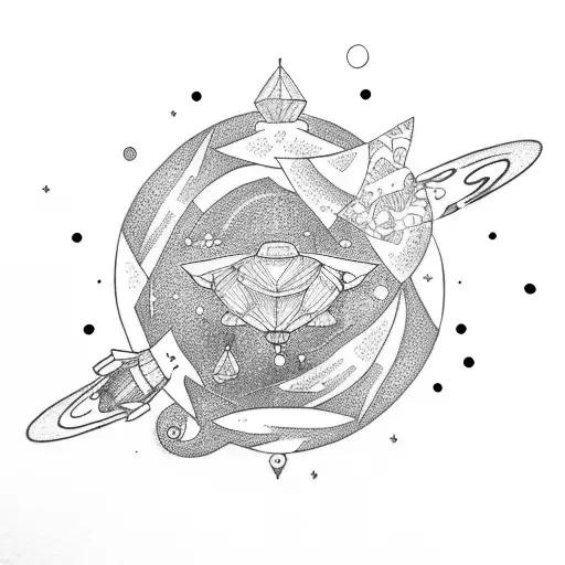 girly space tattoo  tattoo design idea