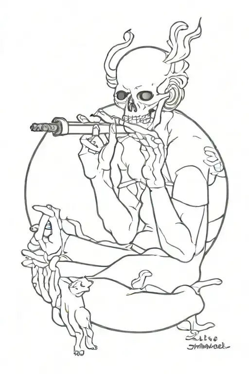 And those who are afraid have never lived, and I live like it's smoking tattoo design idea