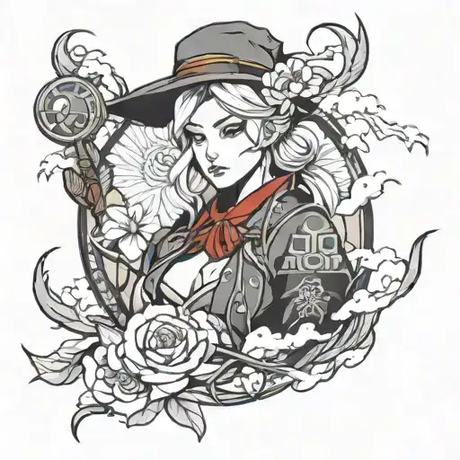 ashe overwatch tattoo tattoo design idea