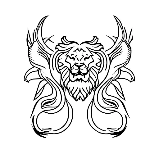 lion snake and eagle tattoo design idea