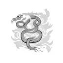 lion snake and eagle tattoo design idea